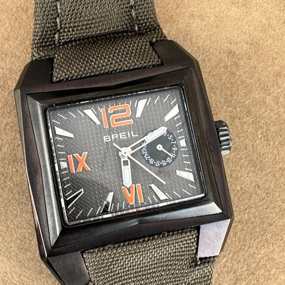Spectacular Breil Milano BW0259 Asymmetrical Rectangular Orange Arabic Numerals - Picture 3 of 9